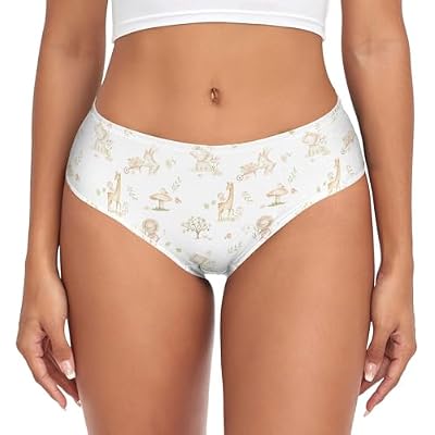 Women Underwear Woodland Animals Forest Flowers Panties for Women Cheeky Bikini Panties XS-XXL