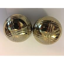 BuyBocceBalls Listing - Replacement - 73mm Metal Bocce/Petanque Gold Balls - BuyBocceBalls Listing - Pack of 2 with Large Criss Cross Pattern