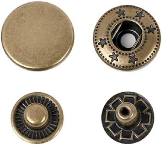 TOPTAN Metal Çıtçıt 54 no Alfa 720 Adet (Leathercraft, Deri Hobi) (Antik Kahve)