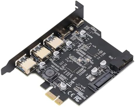 PCIe to USB 3.2 Gen 1 Card with 5Gbps 3 USB Type A and 2 USB Type C PCI Express Expansion Card USB Card Adapter for for Linux, OS X Desktop PC