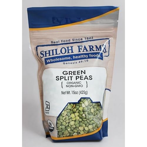 Shiloh Farms Organic Green Split Peas - Bulk 6 Count of 15 Oz, Naturally Nutty and Smooth, Certified Organic, Perfect for Gourmet Dishes