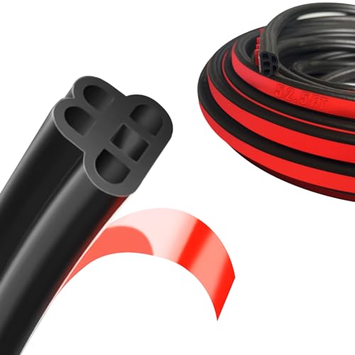 1PC Car Door Rubber Seal Strip,Automotive Weather Stripping Door Seal,Universal Weather Strip for Car,Pickup,Truck,SUV,RV,Boat,Rubber Seal Strip52.5ft16m,Black
