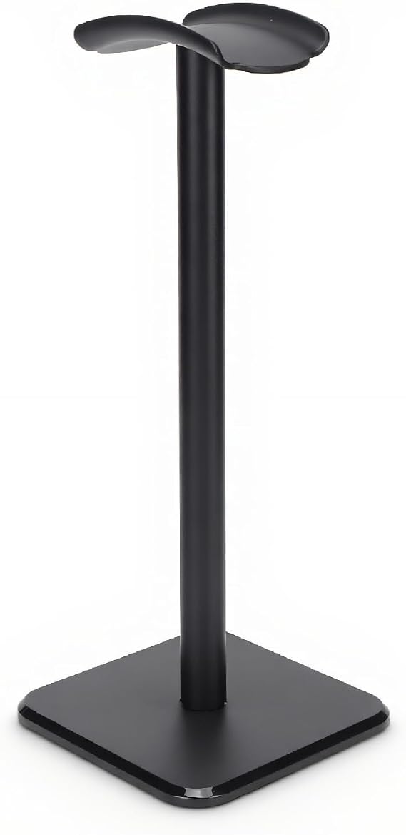 Cuifati Headphone Stand, Aluminum Desktop Headset Holder with Solid Base TPU Tray, Black