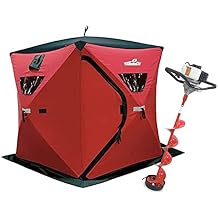 THUNDERBAY 33cc Power Ice Auger and Portable Two Man Shelter Combo