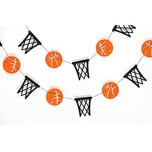 Basketball and Hoop Garland Decorations Sports-Themed Banner for Game Day Parties, Team Celebrations, Tournaments, Sports Bars, Athlete Events, or Basketball-Themed Room and Event Decor