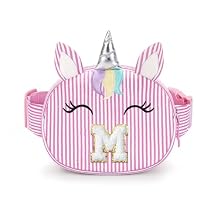 YOOLIFE Birthday Gifts for 2 3 4 5 6 7 8 Year Old Girl, Initial Fanny Pack Belt Bag for Little Girl Purse Crossbody Bag, Personalized Gift for Daughter, Pink (M)