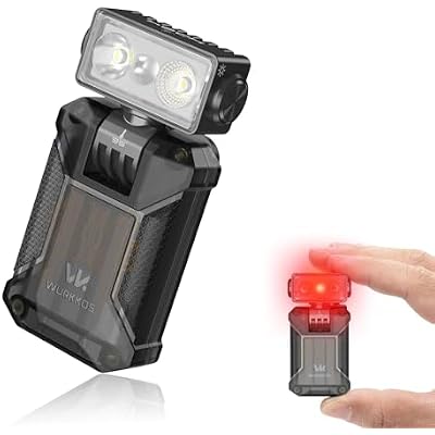 Wurkkos HD04 Mini EDC Flashlight, 750 Lumens Rechargeable LED Flashlight, 180 Rotatable Head, 3-in-1 SpotFloodRGB Modes, IPX6 Waterproof, Magnetic Function, Suitable for Camping, Emergency Black