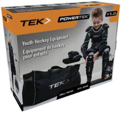 PowerTek V3.0 6-Piece Youth Ice Hockey Equipment Pads, Starter Set Kit (Large)