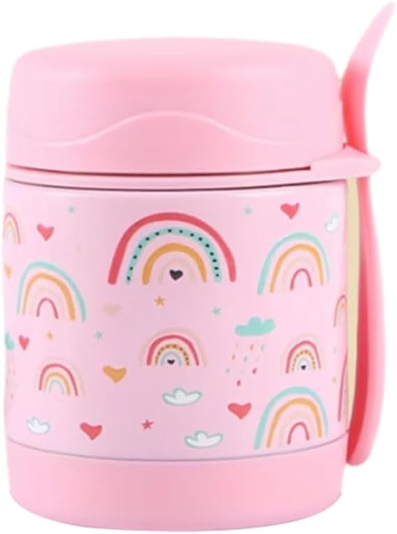 Soup Thermo for Hot Food Kids 10 Oz Insulated Container with Spoon Wide Mouth Lunch Food Thermo Jar