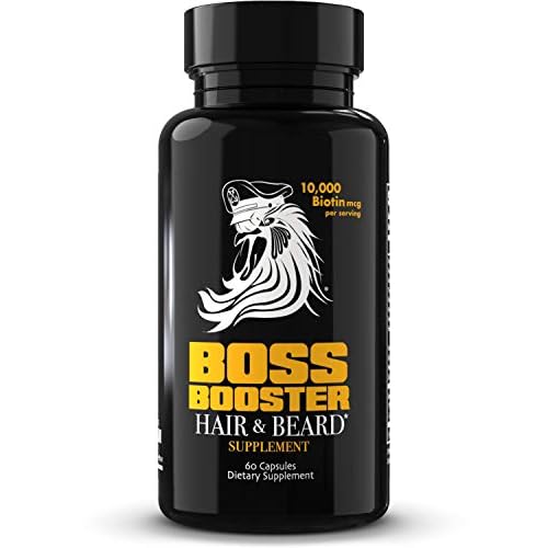 Bossman Boss Booster Supplement 60 Capsules MSM and 10,000 MCG Biotin Beard Growth Vitamins for Men 30-Day Supply