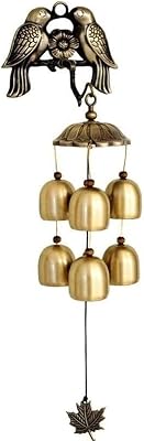 Wind Chimes for Outside Creative Copper Bird Wind Bell Sucking Sticky Copper Bells Wind Chimes Luxurious Retro Wall Hanging Decoration Wind Chimes for Loss of Loved One Size : 6bells