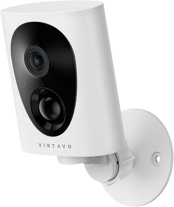 virtavo Indoor/Outdoor Security Camera, 1080P HD Wireless Rechargeable Battery Powered WiFi Camera, Starlight Night Vision, Motion Detection, 2-Way Audio, Compatible with Alexa, Flexible Storage