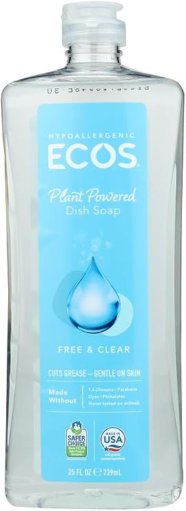 Earth Friendly Products Proline PL9721/12 Dishmate Free and Clear Ultra-Concentrated Liquid Dishwashing Cleaner, 25oz Squeeze (Case of 12)