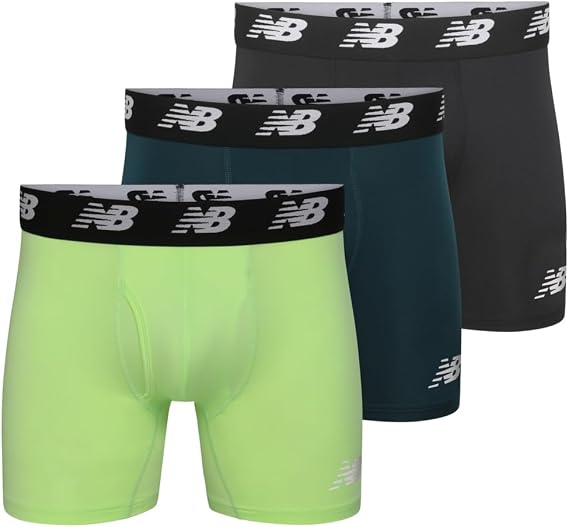 New Balance Men's Premium 6 Inch With Fly 3 Pack Boxer Shorts (pack of 1)