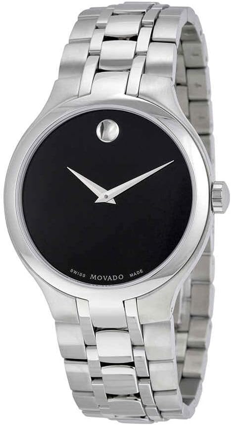 Movado Museum Black Museum Dial Stainless Steel Mens Watch 0606367