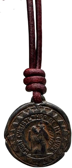 St Christopher Silver Necklace - Mens Saint Pendant Travelers, Gift Religious Jewelry, Protection Medal, Men Silver Medallion, Women Gift to Husband, Catholic Charm