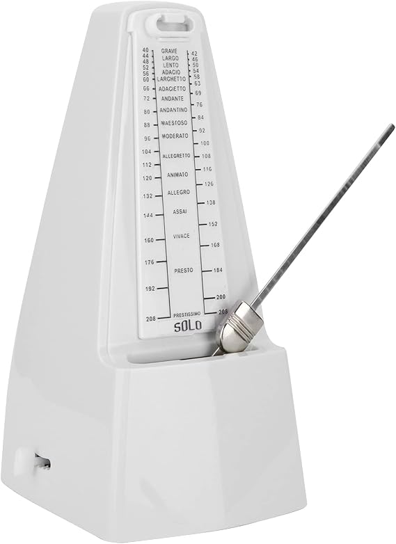 Mechanical Metronome, Music Universal Classic Electronic Keywound Metronome for Piano Drum Set Bass Violin (White)