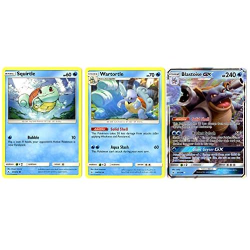 Evolution Card Set - Blastoise GX 35214 - Sun Moon Unbroken Bonds - Ultra Rare Card Lot