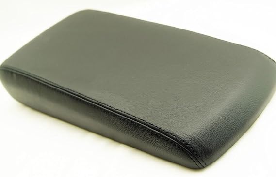 Fits 2008-2010 Dodge Charger Real Black Leather Console Lid Armrest Cover (Leather Part Only)