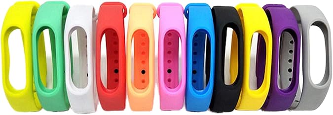 Colorsheng 5 Pieces Black Replacement Band Wristband Compatible with Mi2 Smart Bracelet Bands Watch Strap