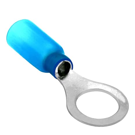 RTHS-516B25 Heat Shrink Ring Terminal 25 Pack (5/16" Stud,Blue 16-14awg )(18312)