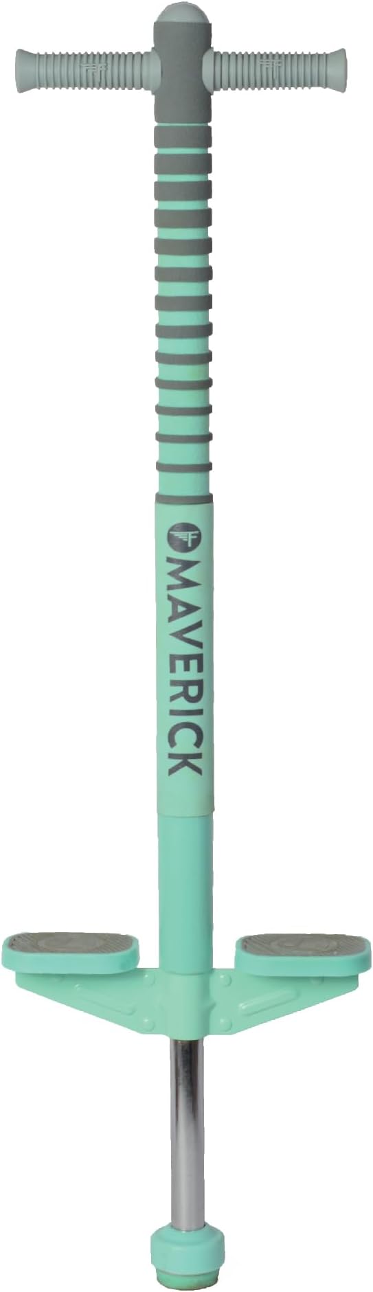 The Original Pogo Stick Company Flybar Maverick 2.0 Foam Pogo Stick For Ages 5+ 40-80 Lbs Outdoor Kids Toy Pogo Stick Boy Girl Rubber Grip Gray/Sea