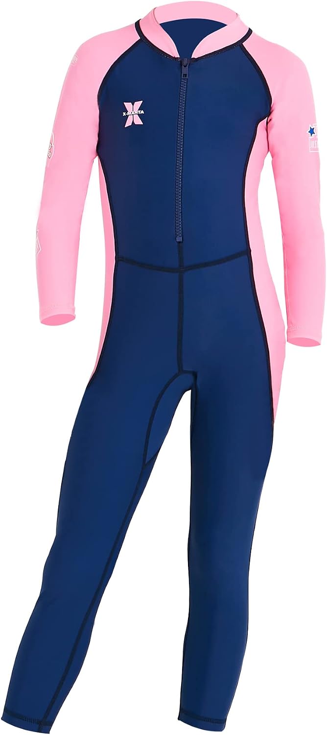 AIWUHE Toddler Full Body Swimsuit Girls One Piece Swimwear Long-Sleeve Rash Guard UPF 50 Bathing Suit Sunsuit Sets 2-8Y