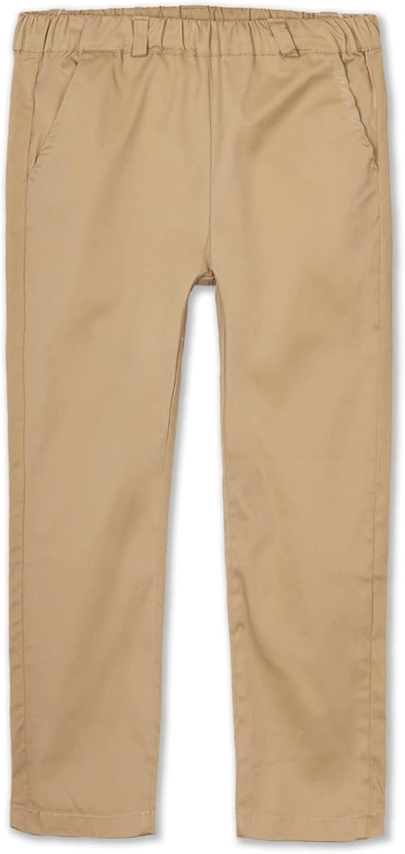 LittleSpring Boys School Uniform Pants Pull On Elastic Waist
