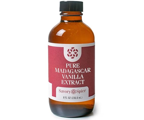 Savory Spice Pure Madagascar Vanilla Extract - Single-Strength Vanilla for Baking, Cookies, Cakes, Ice Cream & Desserts (8 fl oz)