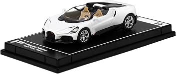 PosterCars 1:64 Scale Bugatti Mistral Blanc White Diecast Metal Hypercar League Collection No.23 with Acrylic Case