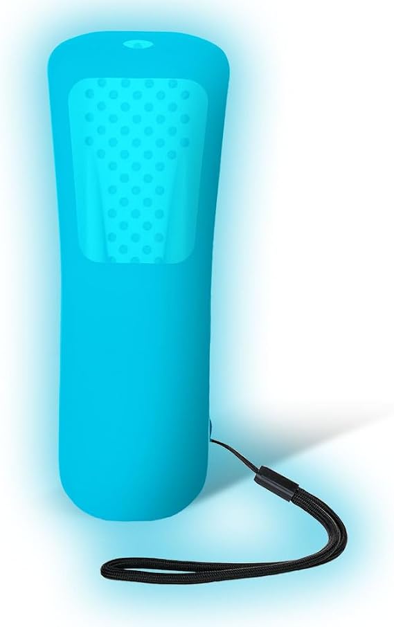 Flipper Compactible Blue Glow in The Dark Silicone Protective Sleeve Cover for Big Button Senior Remote Control Secures Sliding Door and Prevents Accidental Battery Tempering, Non-Slip, Easy-Grip