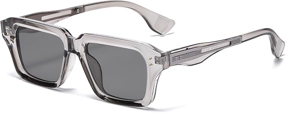 AIEYEZO Rectangle Sunglasses for Men Women Fashion Square Frame Sun Glasses 90s Retro Designer Shades