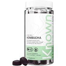 Known Tasty Kombucha Gummies - Apple Cider Vinegar, Gut-Friendly Bacteria & B Vitamins - Natural Apple Flavour - 60 Vegan Gummies, 1 Month Supply