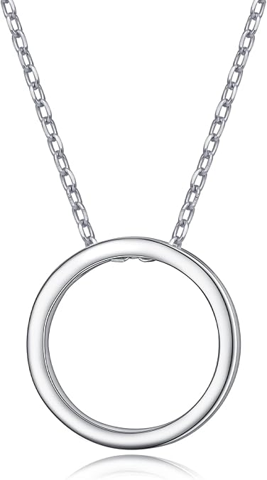 DAOCHONG 925 Sterling Silver Geometric Shapes Necklace Triangle/Rectangle/Rhombus/Circle Pendant Necklace for Women Jewelry Gifts
