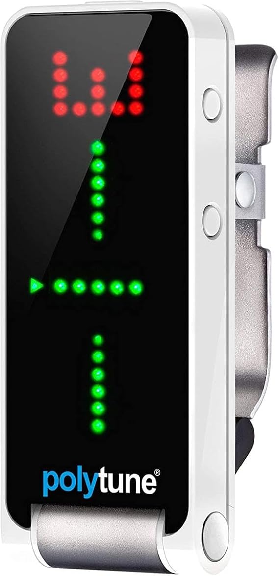 TC Electronic POLYTUNE CLIP Clip-On Tuner with Polyphonic, Strobe and Chromatic Modes and 108 LED Matrix Display for Ultimate Tuning Performance