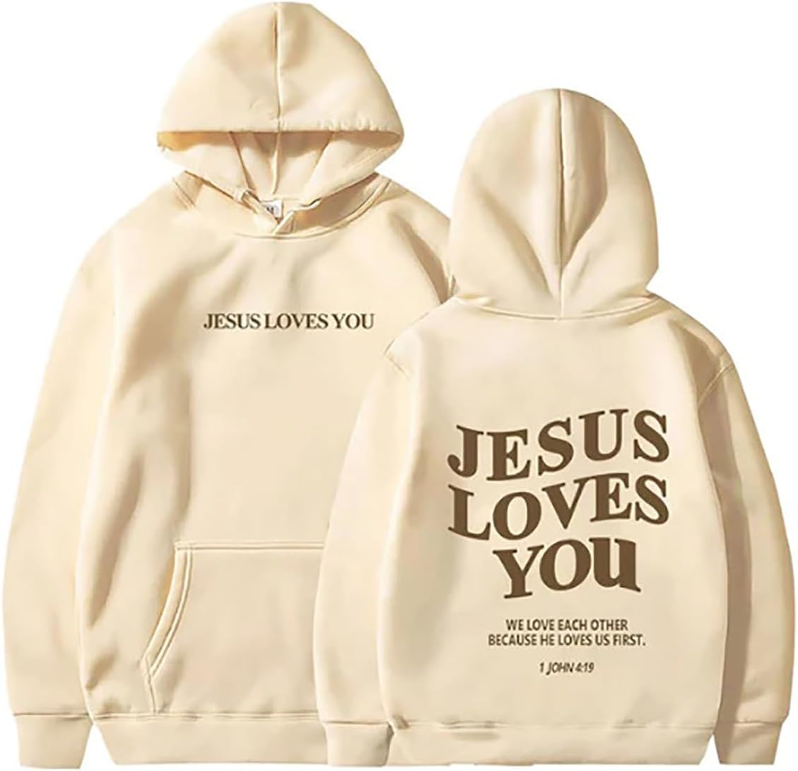 Jesus Loves You Hoodie Christian Faith Religious God Tops Man Woman Pullover Sweatshirt Longsleeve
