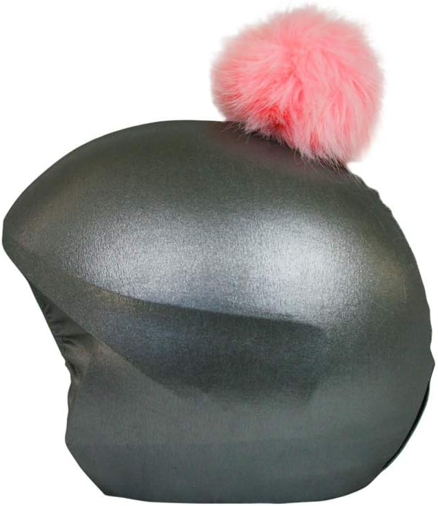Coolcasc Grey with Pink Pon Pon Bike Bicycle Snow Ski Helmet Cover