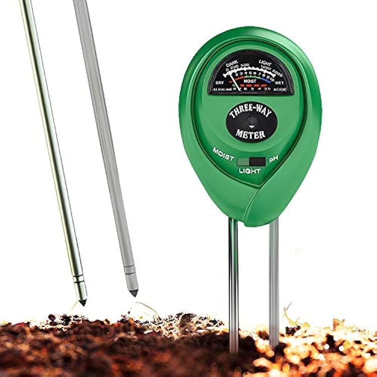 Soil pH Meter, 3-in-1 Soil Test Kit for Moisture, Light & pH, A Must Have for Home and Garden, Lawn, Farm, Plants, Herbs & Gardening Tools, IndoorOutdoors Plant Care Soil Tester No Battery Needed