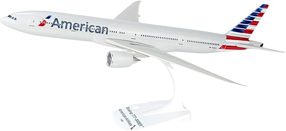 American (13-Cur) 777-300ER 1:200 Scale - Plastic Snap-Fit Model Airplane - Collectible Replica of American Airlines Aircraft - Part# ABO-7773EH-005
