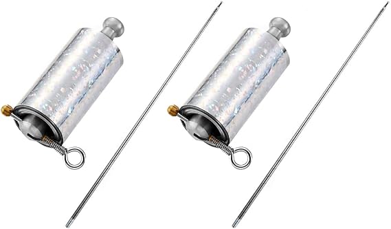 Surakey Pocket Staff Magic Telescopic Stick | Elevated Staff Stick I Collapsible Retractable Expandable Bow Extendable Portable Expanding Metal Cane Pop Out Wands, 150cm Silver (2 Pcs)