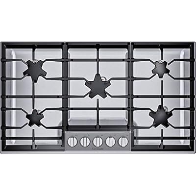 Thermador SGSXP365TS Masterpiece 36 Inch Wide 5 Burner Gas Cooktop with Pedestal Star Burners and ExtraLow Select Burner