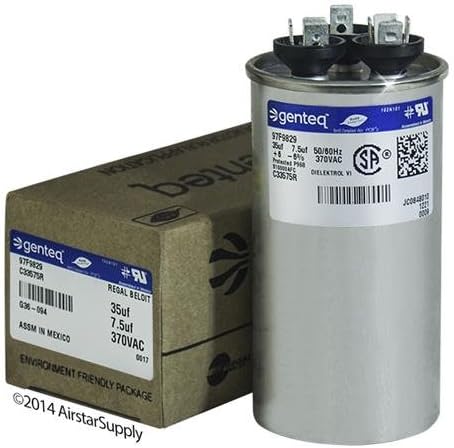 Proline C3DR357.5 - 35 + 7.5 uF MFD x 370 VAC Genteq Replacement Dual Capacitor Round # C33575R / 97F9829