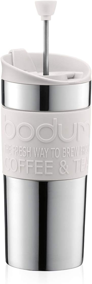 Bodum Travel Press Coffee Maker, Vacuum, Small, 0.35 Litre - White