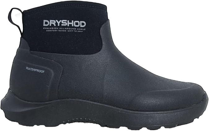 Dryshod Evalusion Cold Weather Cuff Ankle Boot | Waterproof | Rubber | Comfortable |Black | Insulated