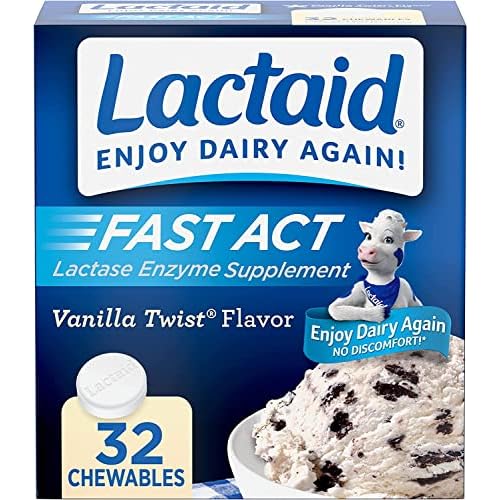 LACTAID Fast Act Chewables Vanilla Twist 32 Tablets Pack of 5