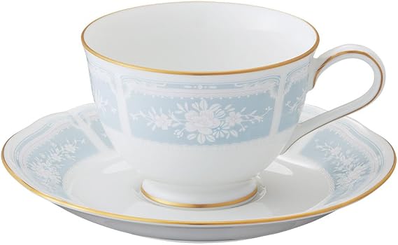 Noritake Y9587A/1507 Noritake Cup & Saucer For Coffee & Tea 220cc Racewood Gold Blue Fine Porcelain