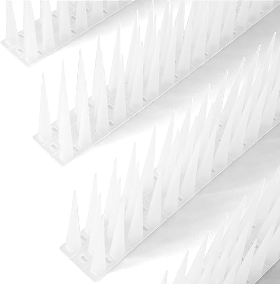 OFFO Bird Spikes Pigeon Outdoor Spikes for Cat Keep Birds Raccoon Woodpecker Away Covers 4 Feet(1.2m), Frosted White