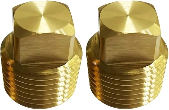 1/2" NPT Solid Brass Drain Plugs commonly Used in Boat Hulls, 2 Pack Solid Brass Boat Hull Spare Garboard Drain Plug for Bayliner Four Winns Glastron Larson Sea Ray Starcraft and Many Other Models...