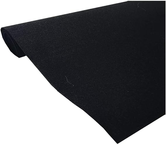 CPR Marine Upholstery Durable Un-Backed Automotive Trim Carpet 72" x 24" Mini Roll (Black 24" x 72")