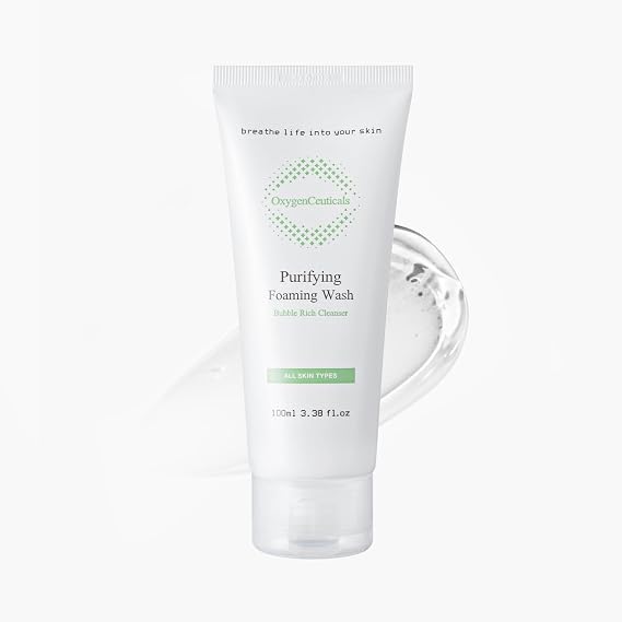 OxygenCeuticals Purifying Foaming Wash pH 5.0 Low Acidic Gel Cleanser, Mild & Refreshing Face Wash with Botanical Extracts Suitable for Daily Use. 3.38 fl.oz (100ml)